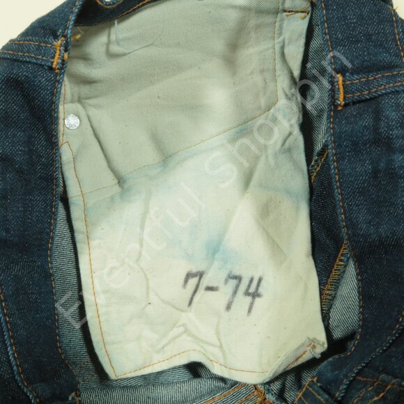 Vintage Levis 505 Big E Selvedge Jeans Mens 33 Blue Deadstock 60s Denim USA - Picture 14 of 16